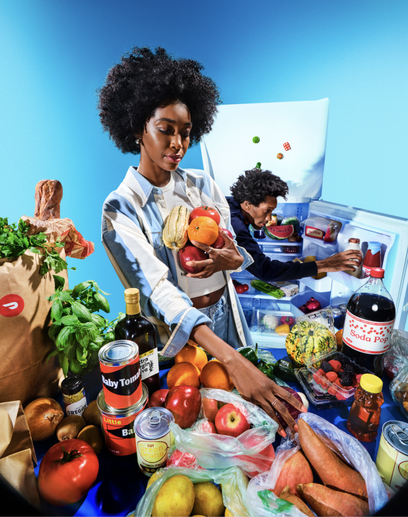 woman grabbing food stress free gatherings
